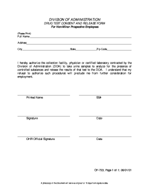 Drug Test Consent and Release Form