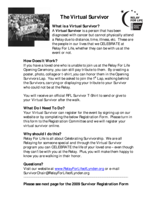 Virtual Survivor Registration Form