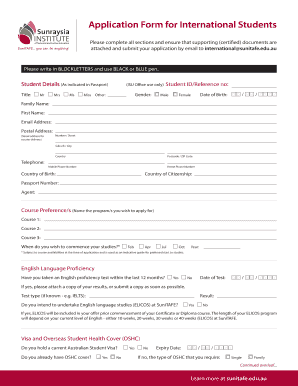 International Student Application Form