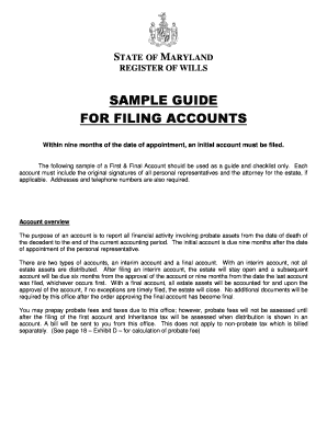 Fillable Online registers maryland Fillable 2009 Sample Account Fax ...