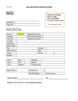 Land and Building Maintenance Form