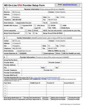 MD On-Line ERA Provider Setup Form