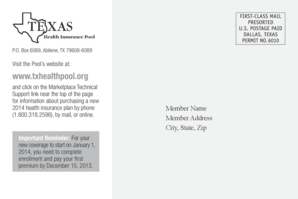 Texas Health Insurance Pool Enrollment Form