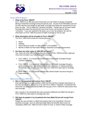IRS Form 1095-B Medicaid Health Insurance Statement