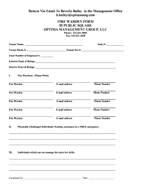 Fire Warden Form