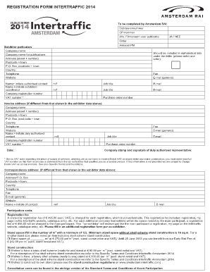 REGISTRATIEFORMULIER INTERTRAFFIC 2014