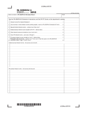PA Schedule A Interest Income Form