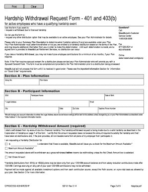 Hardship Withdrawal Request Form