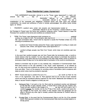 Texas Residential Lease Agreement