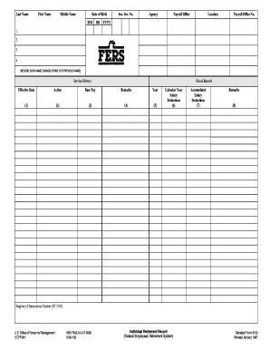 Federal Employee Retirement Record