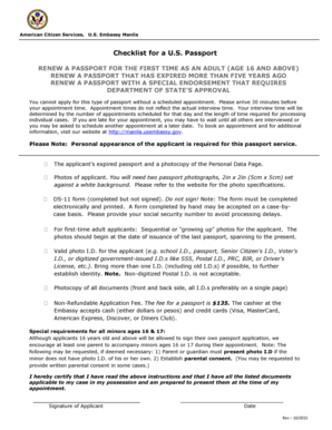 US Passport Renewal Checklist