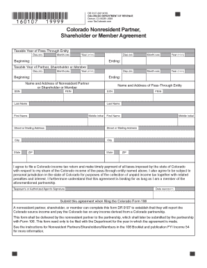 Colorado Nonresident Partner Agreement