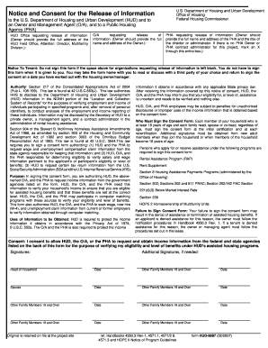 HUD-9887 Tenant Consent Form