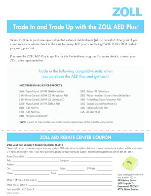ZOLL AED Plus Trade-In Rebate Form