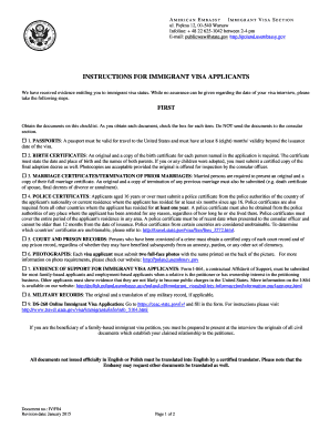 US Immigrant Visa Application Instructions