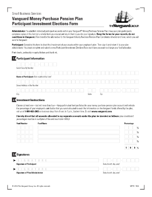Vanguard Money Purchase Pension Plan Investment Form
