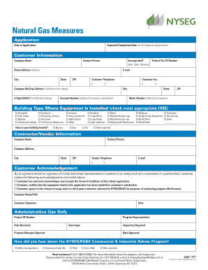 NYSEG Natural Gas Rebate Application