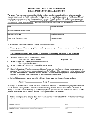 Florida Residency Declaration Form