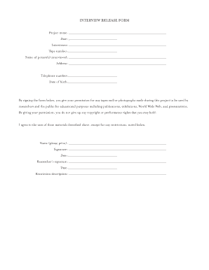 Veterans History Project Release Form