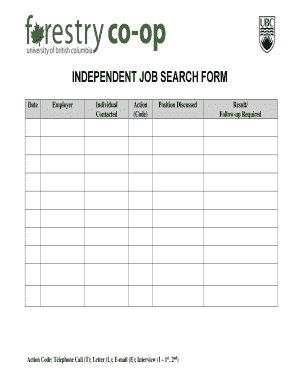Independent Job Search Form