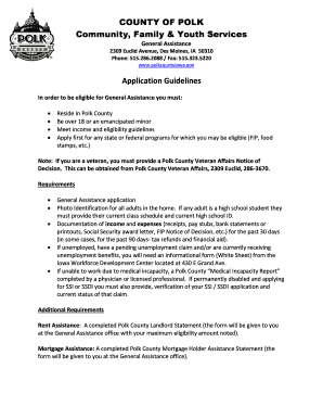 Polk County General Assistance Application