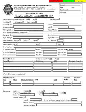OOIDA Insurance Quotation Request