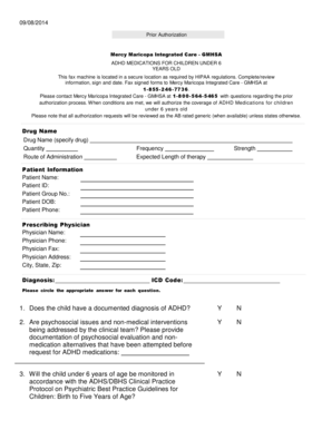 ADHD Medication Prior Authorization Form