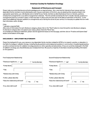 ASTRO Disclosure and Consent Form