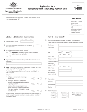 Australia Temporary Work Short Stay Activity Visa Application