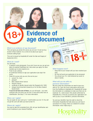 New Zealand 18+ Evidence of Age Document