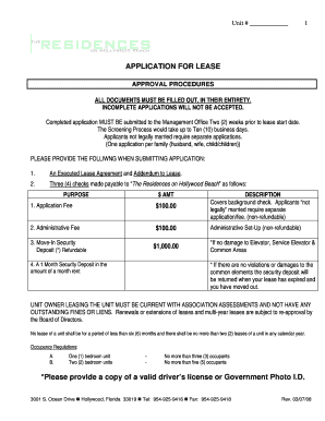 Application for Lease