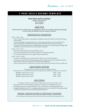 1-Page Skills Resume Template - mn