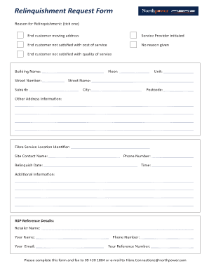 Relinquishment Request Form