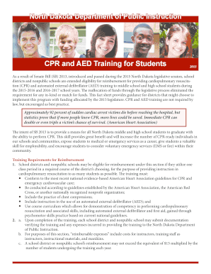 Fillable Online nd CPR and AED Training for Students Fact Sheet Fax ...