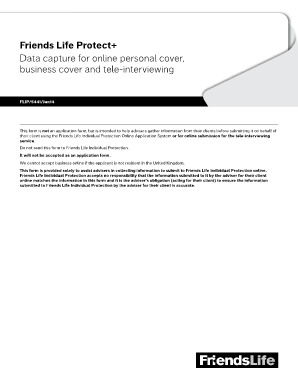 Friends Life Protection Data Capture Form