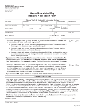 Colorado Marijuana License Renewal Application