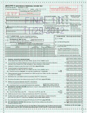 New Mexico Personal Income Tax Form 2012