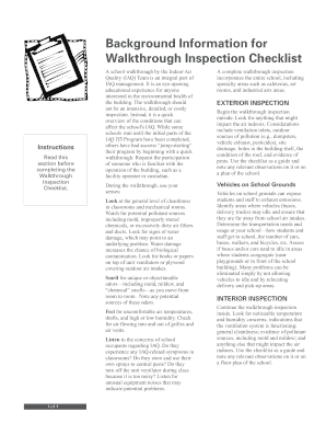 School Walkthrough Inspection Checklist