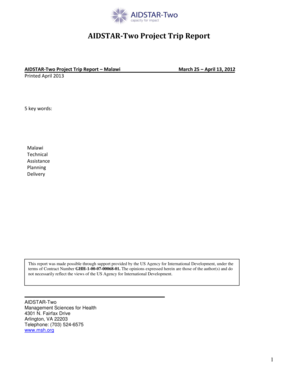 Process for completing trip report - pdf usaid