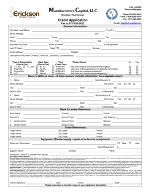 Manufacturers Capital Credit Application