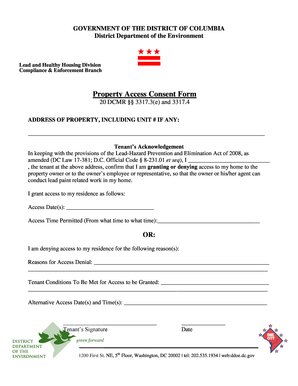 District of Columbia Property Access Consent Form