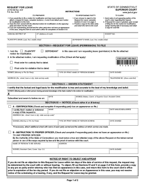 Request for Leave to File Motion for Modification