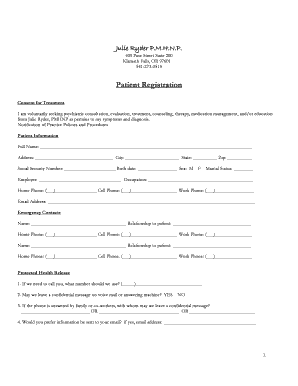 Patient Registration and Consent Form