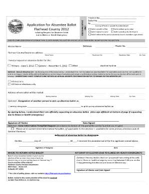 Flathead County Absentee Ballot Application