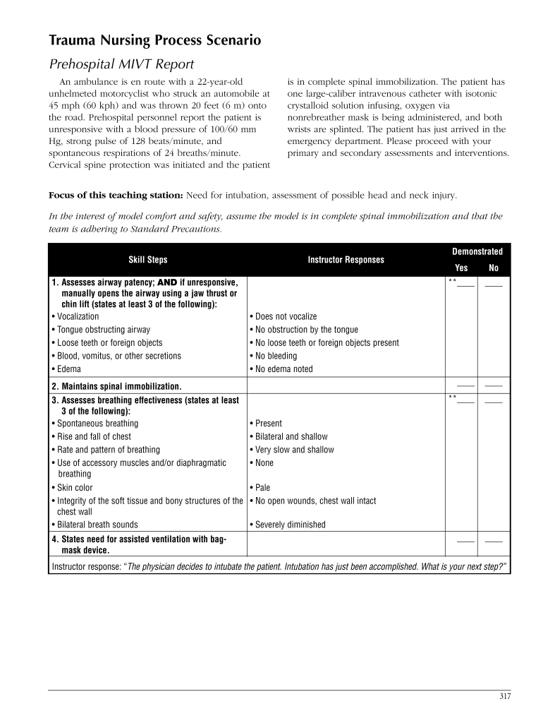 Tncc Practice Scenarios Fill Online Printable Fillable Blank 