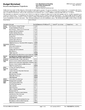 HUD Budget Worksheet