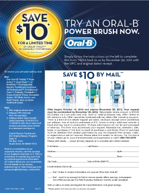 Oral-B Vitality Rebate Form