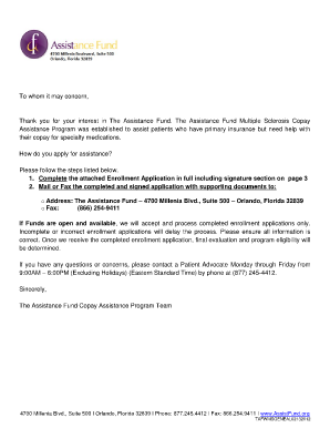 MS Copay Assistance Enrollment Application