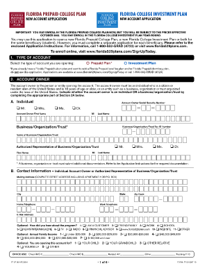 Florida Prepaid College Plan Application