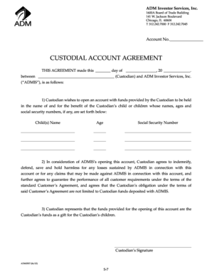 Custodial Account Agreement
